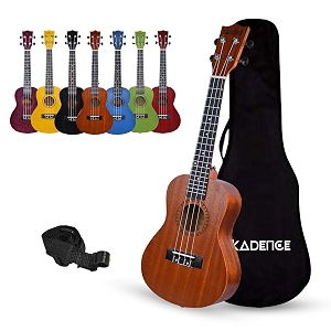 kadence uktwc concert 2334 acoustic ukulele  sapele wood  comes with bag strap amp learning course  brown