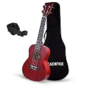 Kadence UKTWRD Concert 23" Acoustic Ukulele | Sapele Wood | Comes with Bag | Includes Learning Course | Red