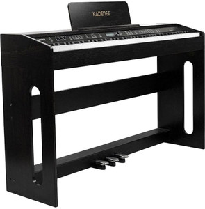 kadence kdp03bk digital piano set with 88 heavy weighted keys triple pedal wooden black digital digital piano