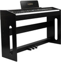 KADENCE KDP03BK Digital Piano Set with 88 Heavy Weighted Keys, Triple Pedal Wooden Black Digital Digital Piano