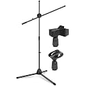 Kadence Mic Stand Heavy Duty Adjustable Dual Microphone Stand, Studio Microphone Stand Upto 2Kg (NK30 Black)