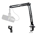 Kadence NB35 Home Series Mic Boom Arm Stand | Steel Frame &amp; Smooth Angle Adjustment | Dual-Spring Suspension with 360° Rotation | Desk Clamp Mount for Recording, Streaming &amp; Online Classes | Black