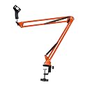 Kadence NB35OR Home Series Mic Boom Arm Stand | Steel Frame &amp; Smooth Angle Adjustment | Dual-Spring Suspension with 360° Rotation | Desk Clamp Mount for Recording, Streaming &amp; Online Classes | Orange