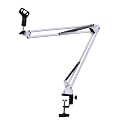 Kadence NB35WH Home Series Mic Boom Arm Stand | Steel Frame & Smooth Angle Adjustment | Dual-Spring Suspension with 360° Rotation | Desk Clamp Mount for Recording, Streaming & Online Classes | White