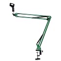 Kadence NB35GN Home Series Mic Boom Arm Stand | Steel Frame &amp; Smooth Angle Adjustment | Dual-Spring Suspension with 360° Rotation | Desk Clamp Mount for Recording, Streaming &amp; Online Classes | Green