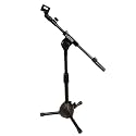 Kadence NK131 Touring Series Short Mic Stand with Boom Arm | Heavy-Duty Steel Frame &amp; Smooth Height Adjustment | Low-Profile Telescopic Boom with 360° Angle Control | Stable Tripod Base | Black