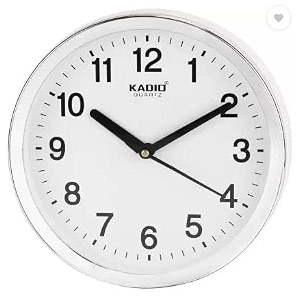 kadio analog 20 cm x 20 cm wall clock white with glass standard