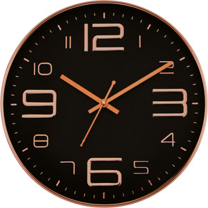 kadio analog 30 cm x 30 cm wall clock gold with glass standard