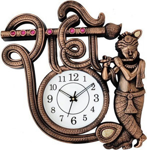 kadio analog 35 cm x 40 cm wall clock gold with glass standard