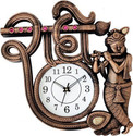 Kadio Analog 35 cm X 40 cm Wall Clock (Gold, With Glass, Standard)