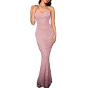 Kaei&amp;Shi Rhinestone Mesh Dress,Glitter Sparkly Embellished Sheer Maxi Dresses,Sexy Birthday Outfit for Women Cocktail Party