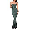 Kaei&amp;Shi Rhinestone Mesh Dress,Glitter Sparkly Embellished Sheer Maxi Dresses,Sexy Birthday Outfit for Women Cocktail Party
