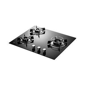 kaff hbr 603 built-in hobhobtop 3 burners auto electric ignition glass top 60 cm powerful brass burners 8 mm thick toughened glass enamelled matt grills black