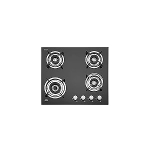 kaff hbr 604 built-in hobs 4 burners auto electric ignition glass top 60 cm powerful brass burners 8 mm thick toughened glass enamelled matt grills black