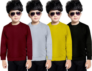 kaff boys full sleeve solid sweatshirt