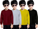 Kaff Boys Full Sleeve Solid Sweatshirt