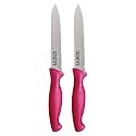 Kai Stainless Steel Vegetable Knife Serrated Blade Set, 2-Piece, Pink