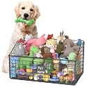Kaiferty Indestructible Dog Toy basket, Large Toy Bin for Dogs,Pet Toy Bin Dog Metal Basket Organizer Storage for Toys Food Storage (Black)
