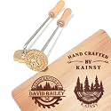 KAINSY Custom Branding Iron for Wood, Durable Personalized Logo Metal Branding Iron for Wood Burning Stamp Leather Meat, Handcrafted Design Weddings & Personalized Gifts, Flame Heated(3Inches)