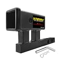 KAIRAY 1-1/4 inch to 2 inch Hitch Adapter Trailer Hitch Extension Riser with 4 inch Rise and 3-3/8 inch Drop for Class I and Class II Receivers