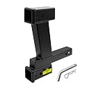 KAIRAY Trailer Dual Hitch Extender Adapter with 2-inch &amp; 10-inch Riser/Drop, fit for 2" Receiver, 2-inch Solid Shank, 10000lbs Towing Capacity