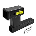 KAIRAY Trailer Receiver Hitch Riser Extender Adapter 6" Drop/Riser, 8" and 10" Extension Length, 2" Shank, 7500lbs Towing Capacity, Matte Black