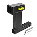 KAIRAY Trailer Receiver Hitch Riser Extender Adapter 10" Drop/Riser, 8" and 10" Extension Length, 2" Shank, 7500lbs Towing Capacity, Matte Black