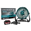 KAITO 11 Inch Lithium Cordless Portable Fan with Variable Speed Regulator, AC/DC Dual Purpose, Overheat & Overload Protection, 48V Li-Ion Battery Included