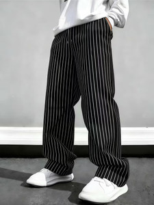 KAJARU Self Design Men Black Track Pants