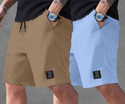 KAJARU Self Design Men Brown, Light Blue Regular Shorts