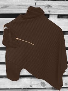 KAJARU Self Design Men Polo Neck Brown
