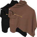 KAJARU Self Design Men Zip Neck Black