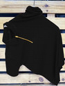 KAJARU Self Design Men Zip Neck Black