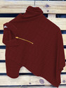 KAJARU Self Design Men Zip Neck Maroon
