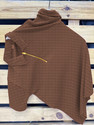 KAJARU Self Design Men Zip Neck Brown