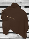 KAJARU Self Design Men Polo Neck Brown