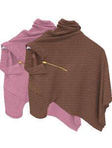 KAJARU Self Design Men Zip Neck Pink