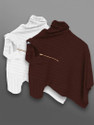 KAJARU Self Design Men Zip Neck Brown