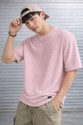KAJARU TEES Solid Men Round Neck Pink