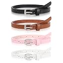 Kajeer Kids Belt for Girl,Leather Belt Heart Circle Hole Youth Toddler Belt