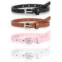 Kajeer Kids Belt for Girl,Leather Belt Heart Circle Hole Youth Toddler Belt