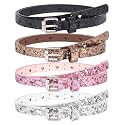 Kajeer Kids Belt for Girl,Leather Belt Heart Circle Hole Youth Toddler Belt