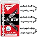 KAKEI 8 Inch Chainsaw Chain 1/4" Pitch .043" Gauge 47 Drive Links Pole Saw Chain (3 Chains) - Semi Chisel