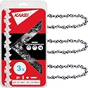 KAKEI Chainsaw Chain 16 Inch 3/8" LP Pitch .043" Gauge 56 Drive Links Fits Ego CS1613, Dewalt DCCS690-49162715, DWO1DT616, R56 (3 Chains) - Semi Chisel