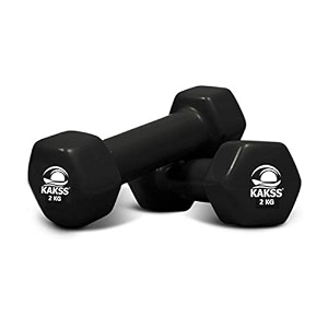 kakss cast iron vinyl coated dumbbells 22 4kg black