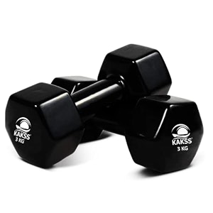 kakss cast iron vinyl coated fixed dumbbells 336 kg black