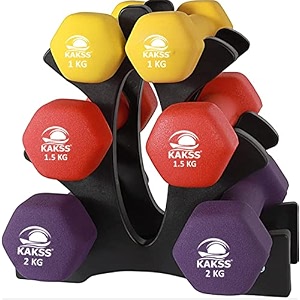 kakss cast iron vinyl coated dumbbells dumbbell with stand1kg15kg2kg