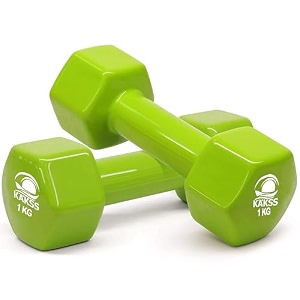 kakss cast iron vinyl coated dumbbells 11  2 kg