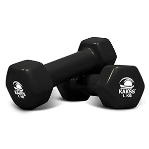 kakss cast iron vinyl coated dumbbells 11 black