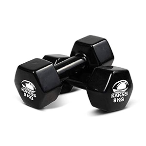 kakss cast iron vinyl coated dumbbells 9918kg